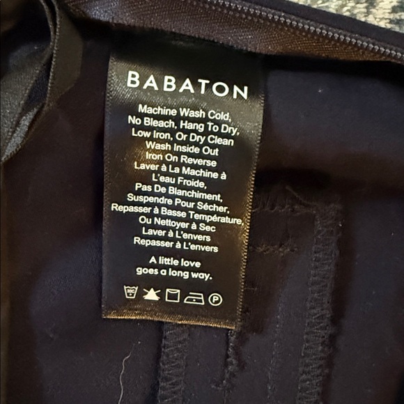 Babaton Midnight Blue Cropped Trousers 92% Cotton 8% Spandex - Picture 3 of 9